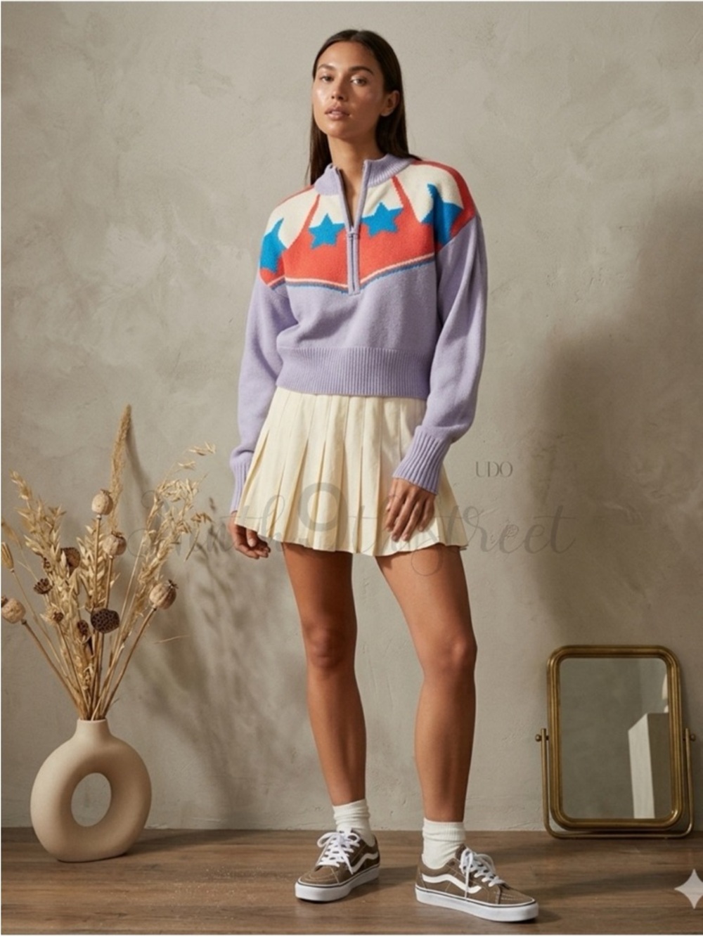 Urban Outfitters BDG Sweater Jesse Half Zip Purple Medium NWT